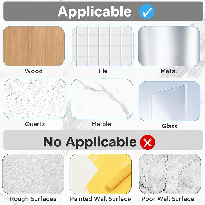 3 Pack Shower Caddy Adhesive Replacement, Strong Adhesive Hooks - Image 6