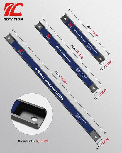 ROTATION Magnetic Tool Holder Set, 18.5”/11.8”/7.8”, 3-Piece Multi-Size - Image 2