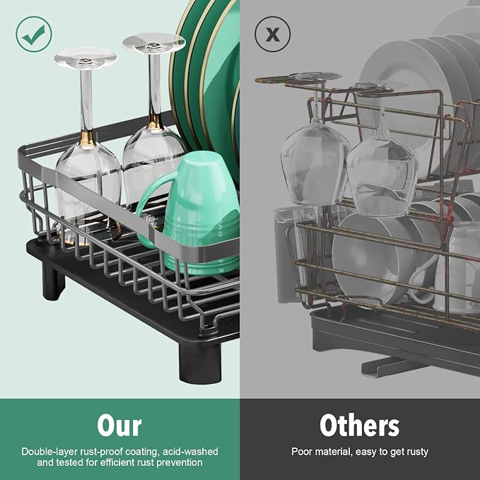 MOUKABAL Dish Drying Rack, Dish Rack, Large Dish Racks - Image 5