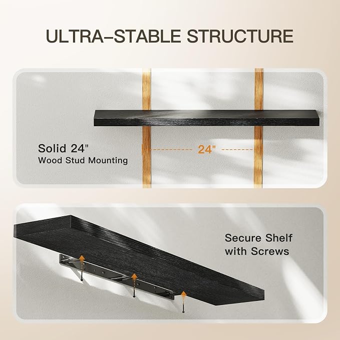 AMADA HOMEFURNISHING Floating Shelves Wall Mounted, 47 x 8 Inch Wall Shelves - Image 6