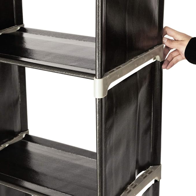 3-Tier 9-Cube Storage Shelf Organizer, Metal Tube and Non-Woven Fabric Storage - Image 4