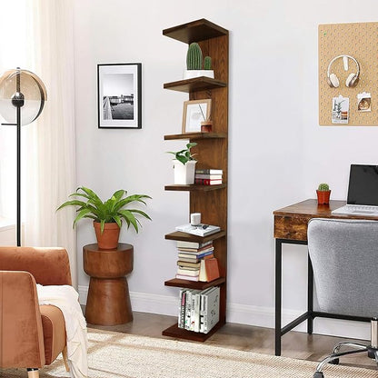 LitaEther Wood Wall Shelf Units, 7 Tier Lack Floating Shelves, Rustic Bookshelf - Image 8