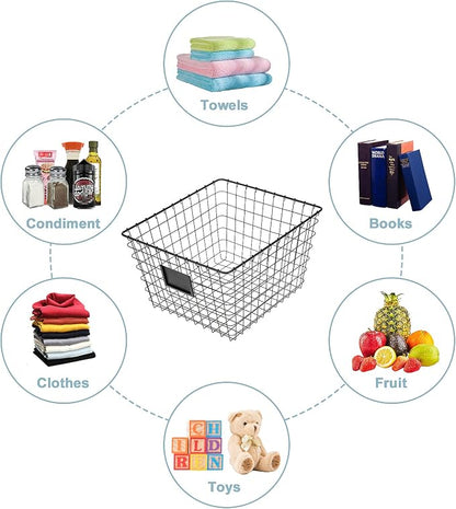 JUNCHU CHERRY 4 Pack【Extra Large】 Wire Handmade Storage Basket - Image 3