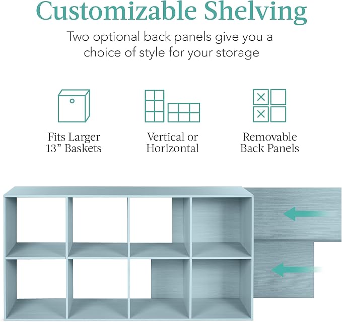 Best Choice Products Kids Bookcase 8-Cube Storage Organizer, 13.5in Shelf - Image 3