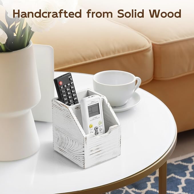 Remote Control Holder, TV Remote Holder, Wood Farmhouse Remote Caddy - Image 3
