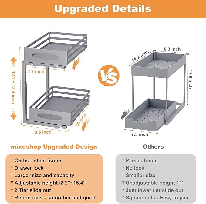 Under Sink Organizer, 2 Tier Under Sink Organizers and Storage, Adjustable - Image 5
