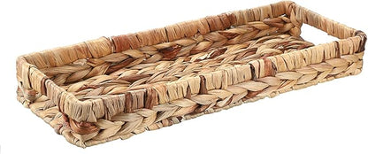 Hipiwe Wicker Toilet Tank Basket 16.9 Inch Bathroom Vanity Tray - Image 9