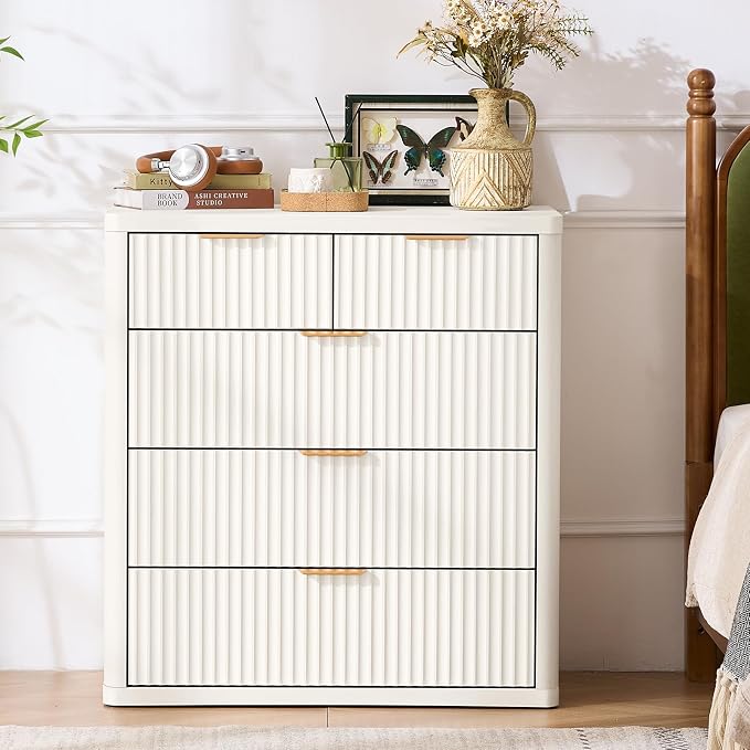 LEYAOYAO Fluted 5 Drawers Dresser - Image 4