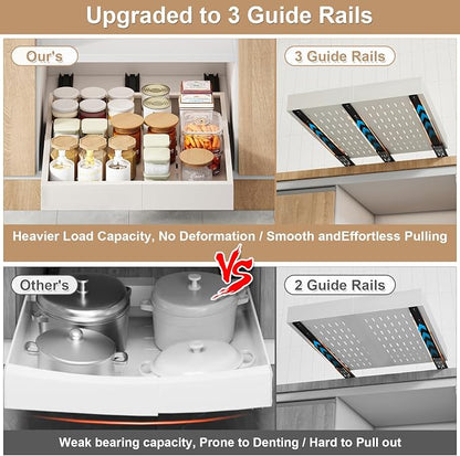 2Pc Pull out Cabinet Organizer, Width and Depth, Expandable - Image 4