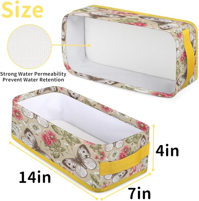 Flowering Butterfly Plants Bathroom Storage Basket, Foldable - Image 2