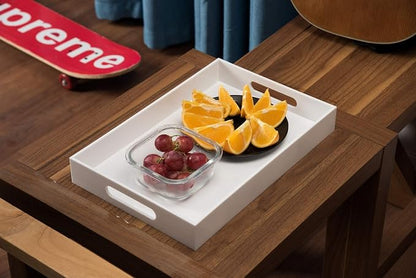 Glossy White Sturdy Acrylic Serving Tray - Image 7