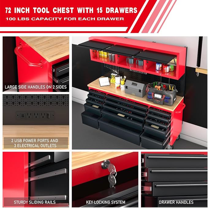 LARBANKE 72" Rolling Tool Chest - Image 6