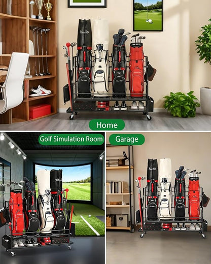 Golf Bag Storage Garage Organizer- Golf Bag Stand Fit - Image 5