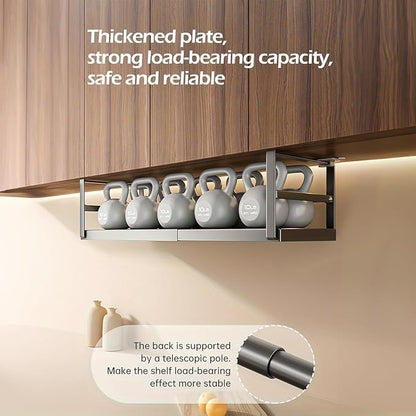 Hanging Under Shelf Storage Basket, Adjustable Width Under Cabinet Add-on - Image 6
