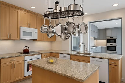 Ceiling Pot and Pan Hanging Rack, Matte Black Kitchen Organizer | - Image 3