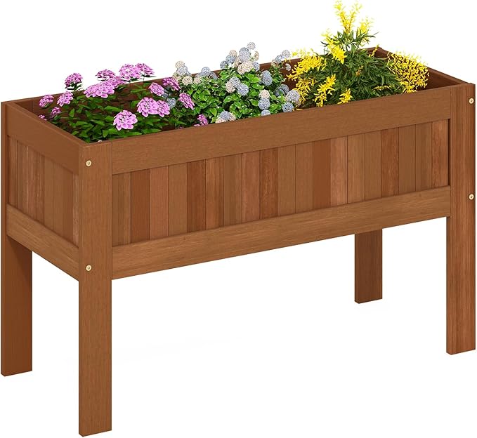 Furinno TIOMAN Planter Box, Outdoor Elevated Standing Planter Box, Raised by Furinno-FitsYourSpaceFitsYourBudget