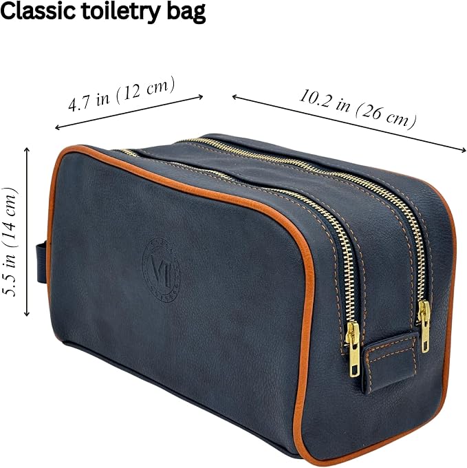 Dopp Gift Large Travel Toiletry Bag Premium Quality PU Leather Two compartments - Image 4