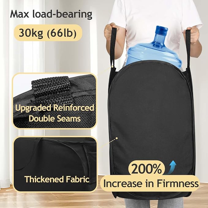 Upgraded Pop-up Laundry Hamper 2 Pack, 70L Laundry Basket - Image 3