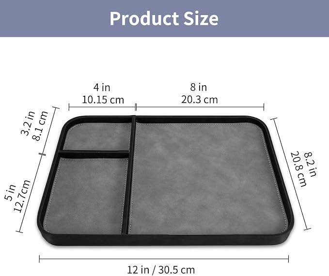 SITHON Valet Tray Trendy Organizer, Premium PU Leather Stylish and Organized - Image 7