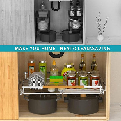 Large Pull Out Kitchen Cabinet Organizer, 22.7''-39.8''W x 22''D, Heavy Duty - Image 5