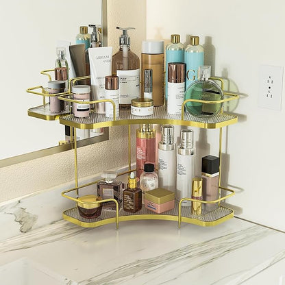 FOLLOWIN 2 Tier Bathroom Corner Countertop Organizer, Make Up Organizers and - Image 8