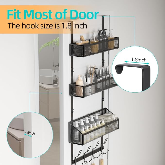 Over Door Hook Organizer 12 Hook Over The Door Organizer - Image 2