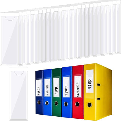 Outus 200 Pack 1.2 x 3.35 Inch Self Adhesive Label Pockets Bulk Plastic Labels - Image 9