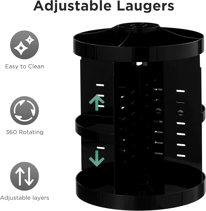 HBlife Extra Large 360 Rotating Makeup Organizer Adjustable Carousel Large - Image 3