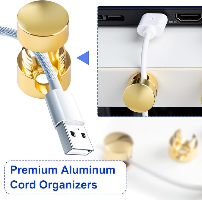 5 Sets Charger Holders for Cords, Adhesive Metal Cord Clips, Cable Management - Image 5