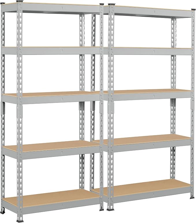 Topeakmart 2 PCS 5-Tier Utility Shelves, Metal Storage Shelves Garage Shelving by Topeakmart
