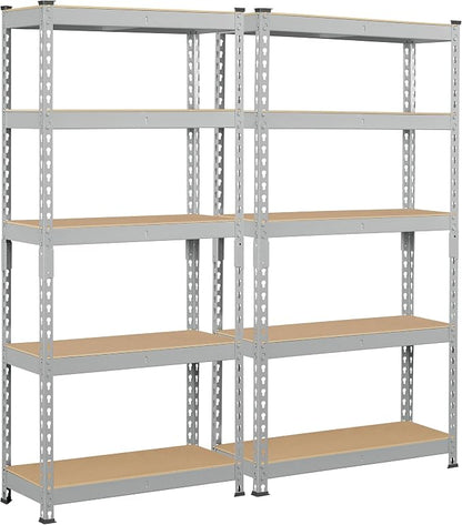 Topeakmart 2 PCS 5-Tier Utility Shelves, Metal Storage Shelves Garage Shelving by Topeakmart