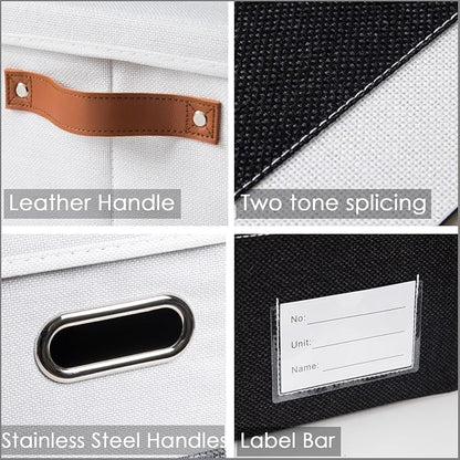 PRANDOM Storage Bins with Lids Linen Fabric Foldable Storage Boxes Organizer - Image 8