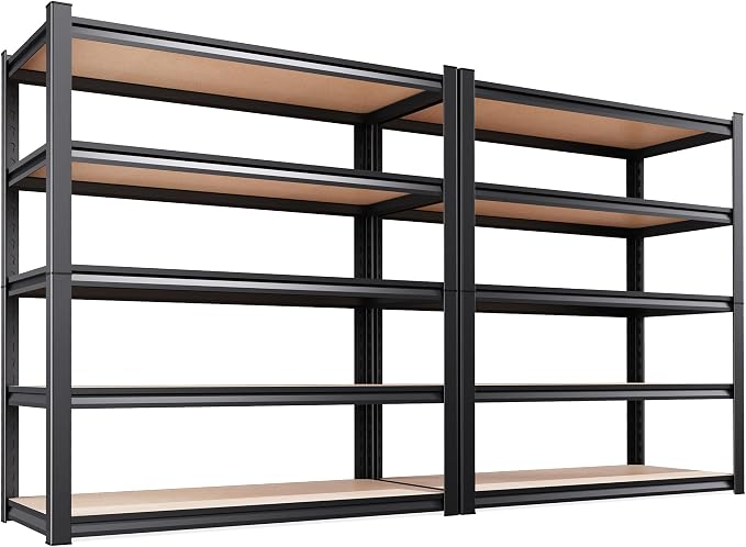 Set of 2 46" W Garage Shelving-2050 lbs 5 Tier Storage Shelves, Adjustable by CreatingaComfortableLiving