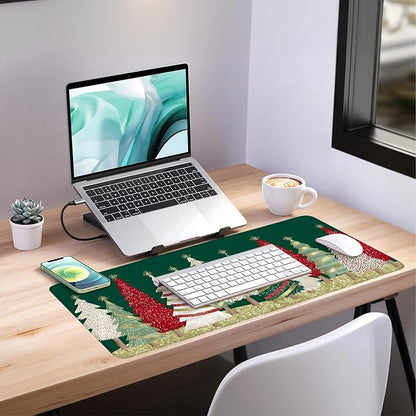 Christmas Tree - Green Gaming Mouse Pad 35.4"x15.7"Desk Mat Anti-Slip Rubber - Image 7