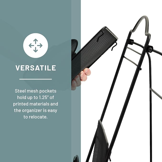 Safco Onyx Mesh Magazine Holder, Ladder Style Display Rack - Image 3