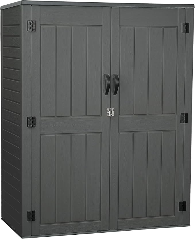 EHHLY Vertical Resin Storage Shed, 60 Cuft Garden Tool Sheds & Outdoor Storage by EHHLY
