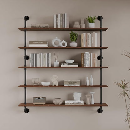 HDDFER Floating Shelves for Wall Living Room Shelves Bookshelf Industrial Pipe - Image 4