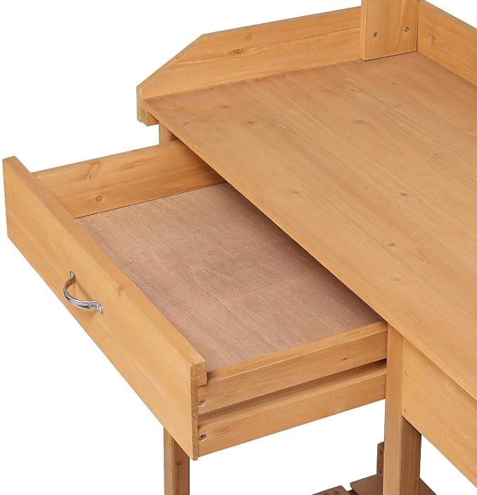 Topeakmart 45.2x17.7x47.6'' Potting Benches Outdoor Garden Potting Table Work - Image 9