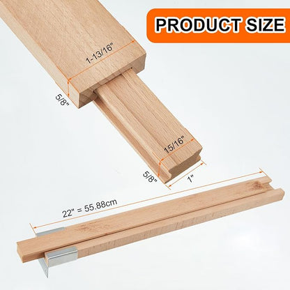 Maitys 2 Pcs Wood Drawer Slides Bottom Mount Classic 22 Inches Center Guide - Image 4