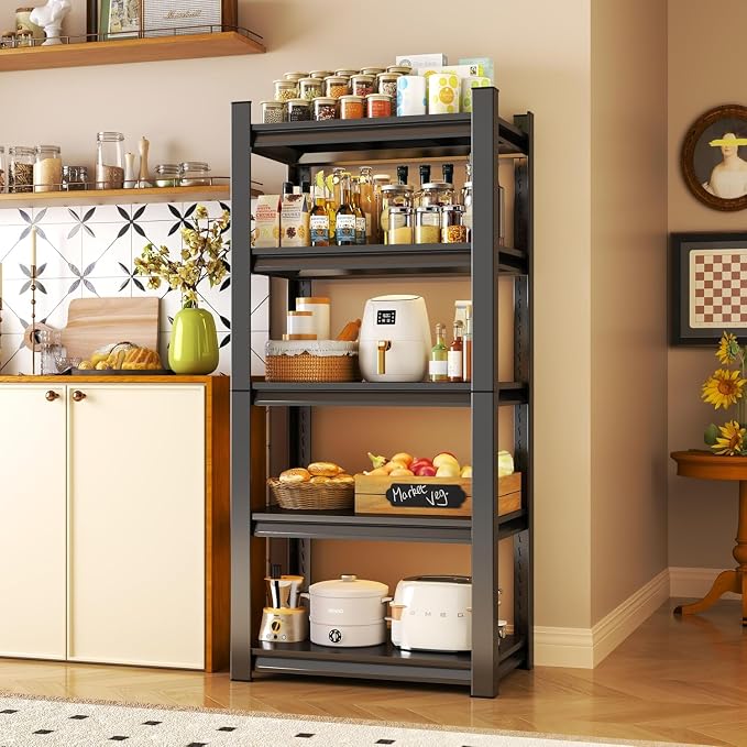 Storage Shelves, Garage Metal Shelving Unit, Adjustable, Double-Layer Column by Beaunatixx