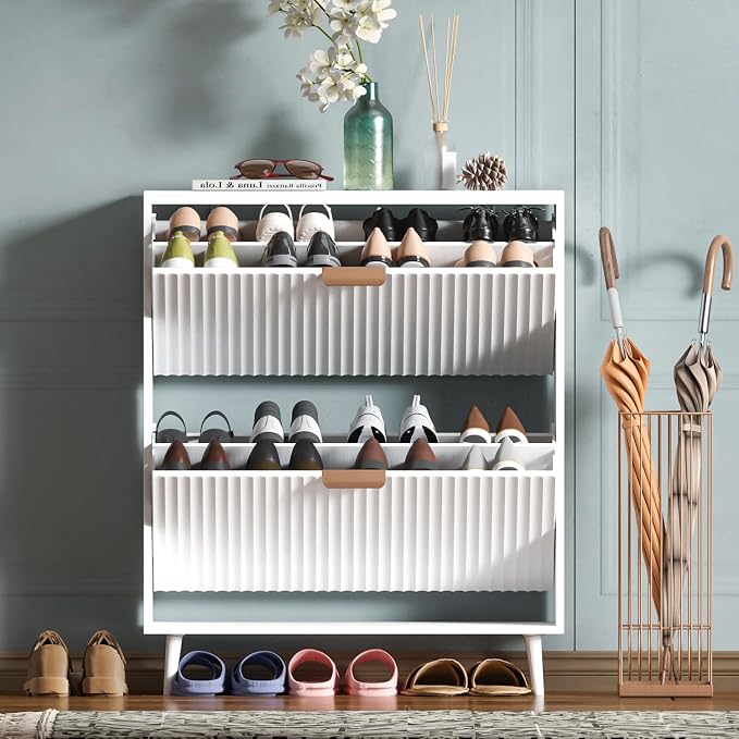 Shoe Cabinet Storage, Modern Freestanding Organizer by QIVOMIX