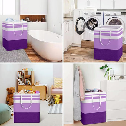 HomeHacks 2 Pack Large Laundry Baskets, Waterproof, Freestanding Laundry Hampers - Image 6