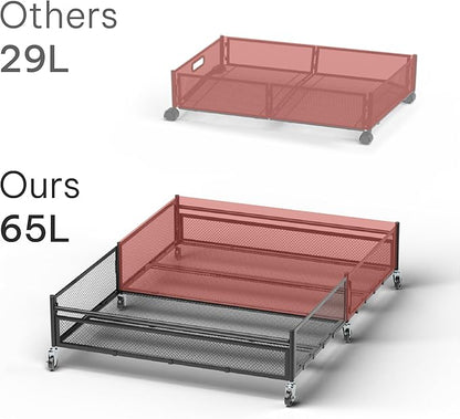 Under Bed Storage with Wheels – Heavy Duty Large Metal Storage Container - Image 2