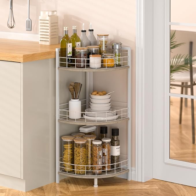 DAOUTIME Bathroom Standing Shelf, 3 Tier Free-Standing Shelf Units, Open Floor - Image 5