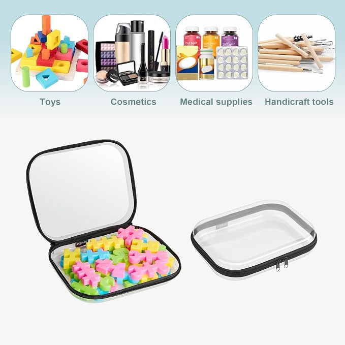 Hard Sided Clear Zipper Case for Storage- Professional-Grade Plastic Clear - Image 6