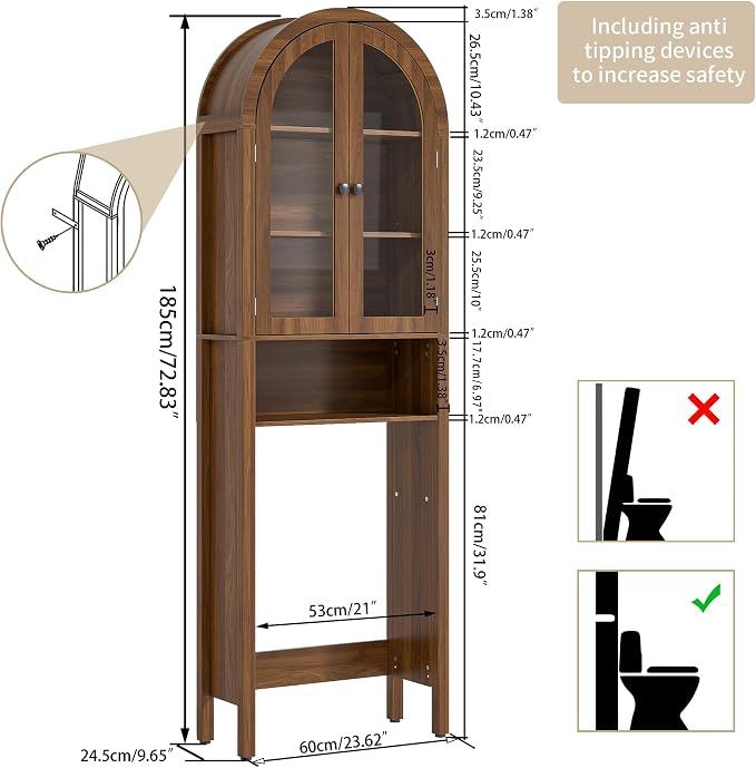 Arched Over The Toilet Storage Cabinet - Image 2
