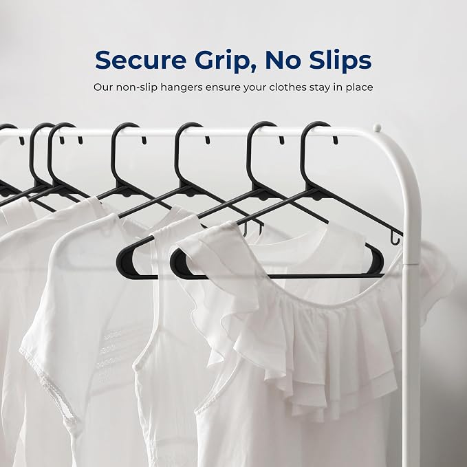 SereneLife 150 Pack Plastic Hangers, Lightweight, Space Saving Clothes - Image 3