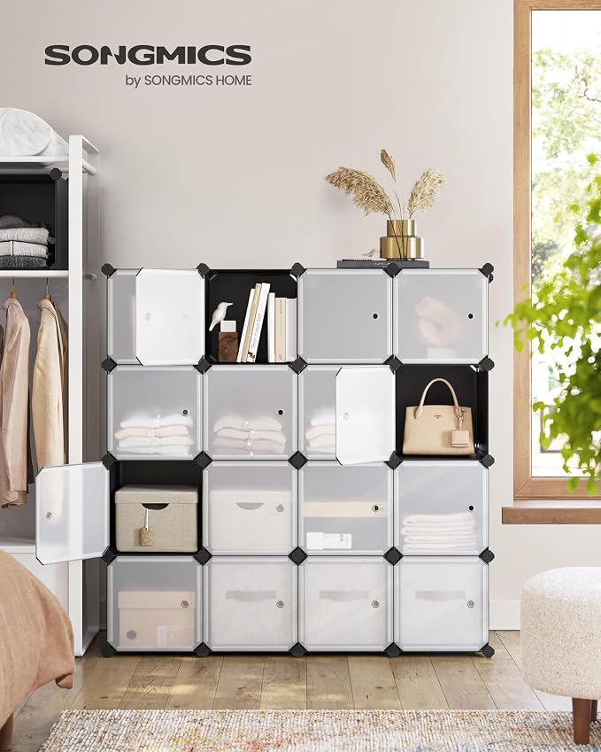 SONGMICS Cube Storage Organizer, Closet Storage Shelves, DIY Plastic Closet - Image 2