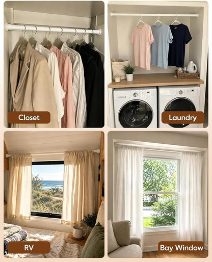 Closet Rods for Hanging Clothes, 18” to 48” Adjustable Closet Rod, Heavy Duty - Image 6