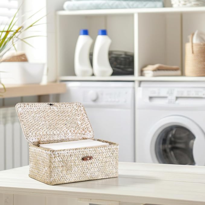 Dryer Sheet Holder, Woven Seagrass Dryer Sheets Storage Container - Image 9